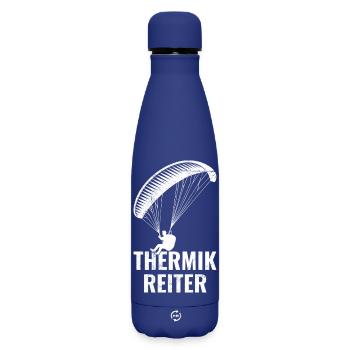 Gleitschirmflieger THERMIK REITER Lustiges - Matte Thermosflasche 500 ml - Dunkelblau  - Vorne