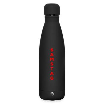 Samstag - rot - Matte Thermosflasche 500 ml - Schwarz - Vorne