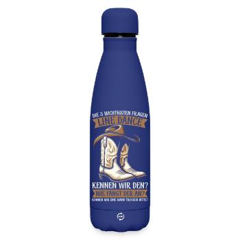 Danse en ligne Cowboy Danseuse en ligne Danse en ligne - Bouteille isotherme SOFT TOUCH 500 ml - bleu foncé  - Devant
