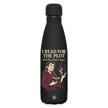 Booktok Fantasy Bookish Humor Geschenk Für - Matte Thermosflasche 500 ml - Schwarz - Vorne