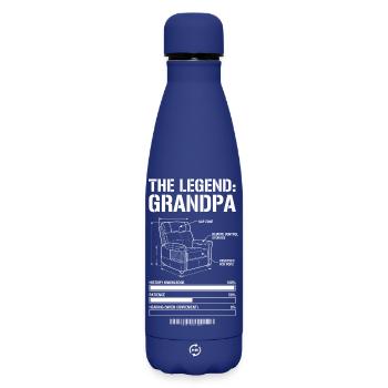 The Legend Grandpa - Matte Insulated Water Bottle 500 ml - dark blue  - Front