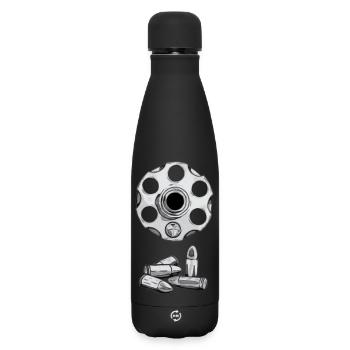 Bullet Turret Pattern - Matte Insulated Water Bottle 500 ml - black - Front