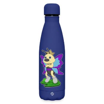 Butterfly Crown - Matte Insulated Water Bottle 500 ml - dark blue  - Front