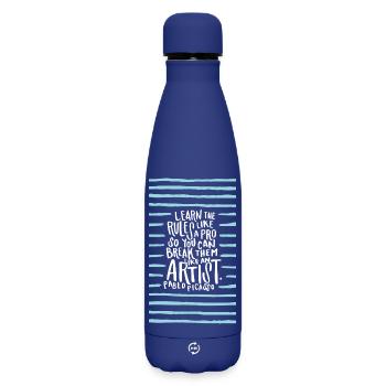 Apprenez les règles comme un pro (sombre) - Bouteille isotherme SOFT TOUCH 500 ml - bleu foncé  - Devant