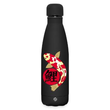 Japanese fish and manga - Matte Insulated Water Bottle 500 ml - black - Front