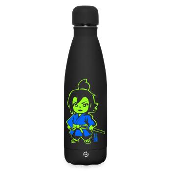 Neon Ninja-Chibi im Kimono - Matte Thermosflasche 500 ml - Schwarz - Vorne