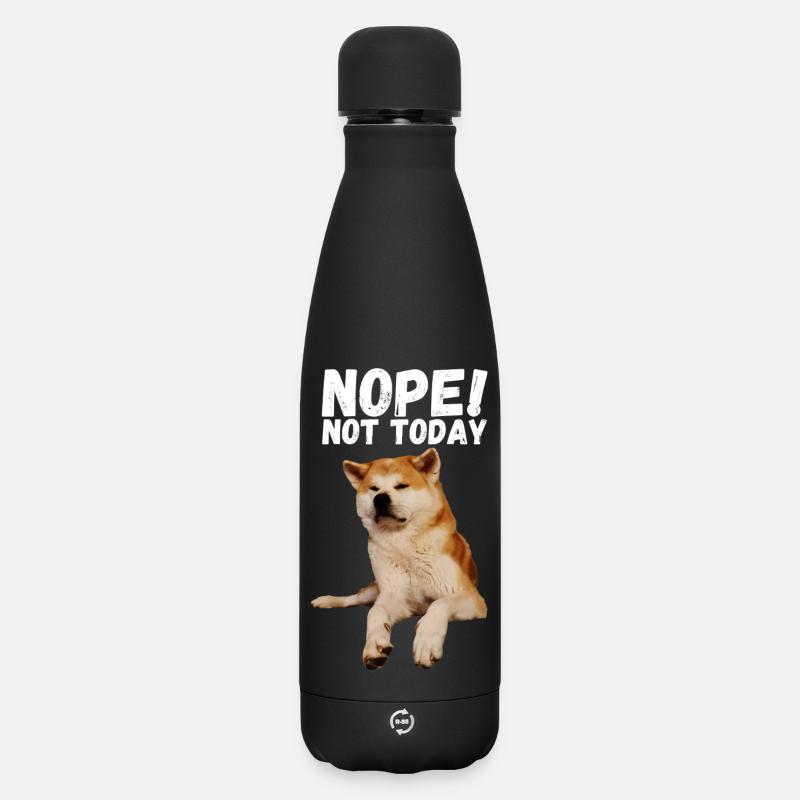 Akita Non, pas aujourd’hui - Bouteille isotherme SOFT TOUCH 500 ml - noir