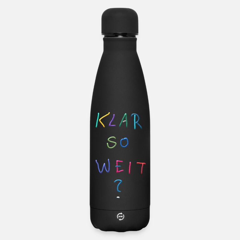 C’est clair pour l’instant ? Lettrage coloré - Bouteille isotherme SOFT TOUCH 500 ml - noir
