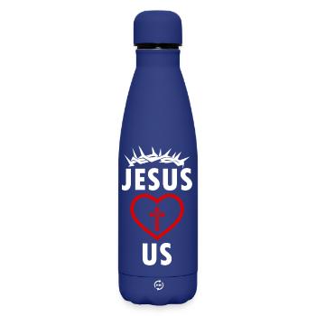 JÉSUS NOUS AIME - Bouteille isotherme SOFT TOUCH 500 ml - bleu foncé  - Devant