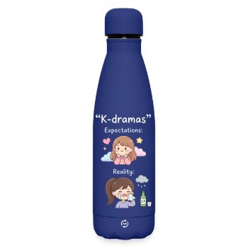 Drame coréen K-Drama Lover Kdrama - Bouteille isotherme SOFT TOUCH 500 ml - bleu foncé  - Devant