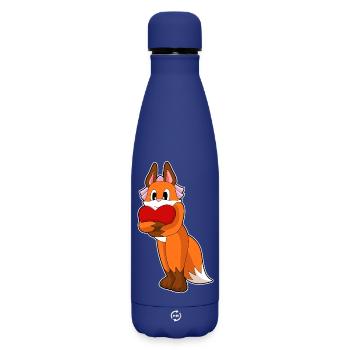 Fox Bride Heart Wedding - Matte Insulated Water Bottle 500 ml - dark blue  - Front