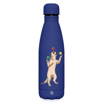 Erdmännchen Jongleur Jonglieren - Matte Thermosflasche 500 ml - Dunkelblau  - Vorne