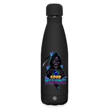 Neon Sensenmann Guten Morgen - Matte Thermosflasche 500 ml - Schwarz - Vorne