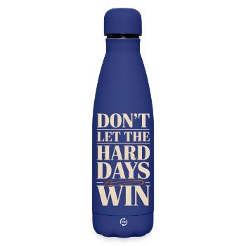 Dont Let The Hard Days Win - Matte Insulated Water Bottle 500 ml - dark blue  - Front