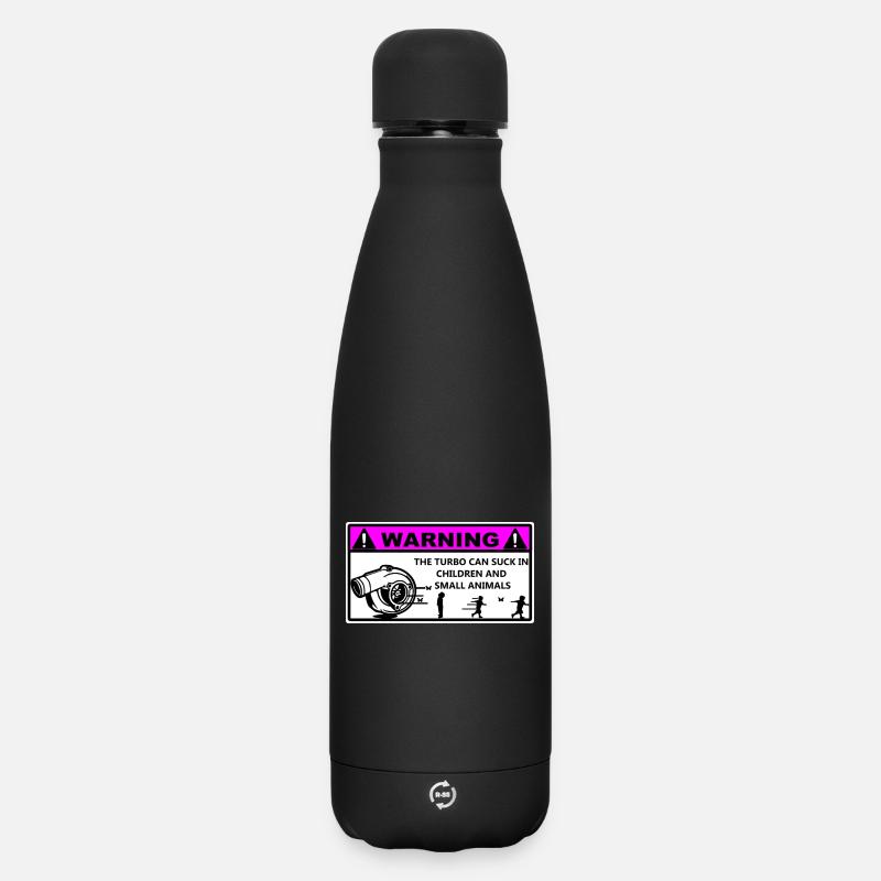 Turbo Warning Kids - Matte Insulated Water Bottle 500 ml - black