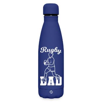 Rugby Dad - Matte Insulated Water Bottle 500 ml - dark blue  - Front