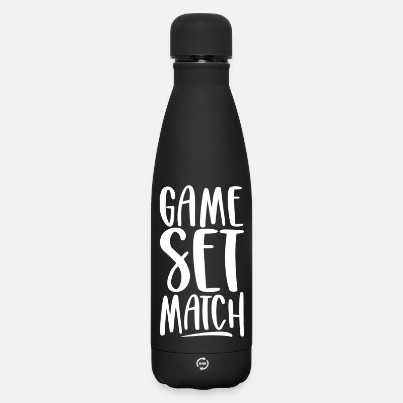 Game Set Match - Matte Insulated Water Bottle 500 ml - black