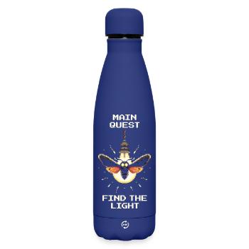 Trouvez la lumière | Quête principale Retro Gaming Humour - Bouteille isotherme SOFT TOUCH 500 ml - bleu foncé  - Devant