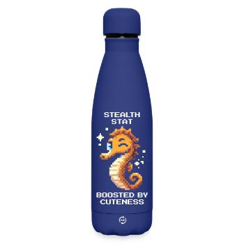Sweet & Invisible | Seahorse - Matte Insulated Water Bottle 500 ml - dark blue  - Front