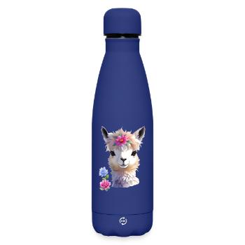 süßes Lama - Matte Thermosflasche 500 ml - Dunkelblau  - Vorne