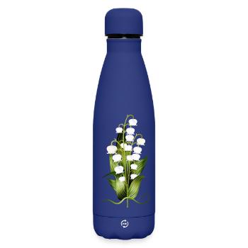 zartes Maiglöckchen Arrangement als Frühlingsgruß - Matte Thermosflasche 500 ml - Dunkelblau  - Vorne