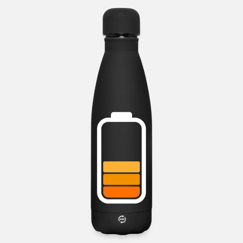 HALF BATTERY - White - Matte Panorama Thermosflasche 500 ml - Schwarz