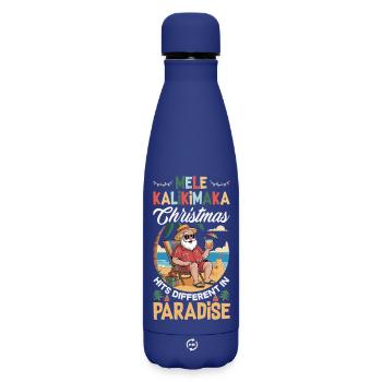 Noël hawaïen Mele Kalikimaka - Bouteille isotherme SOFT TOUCH 500 ml - bleu foncé  - Devant