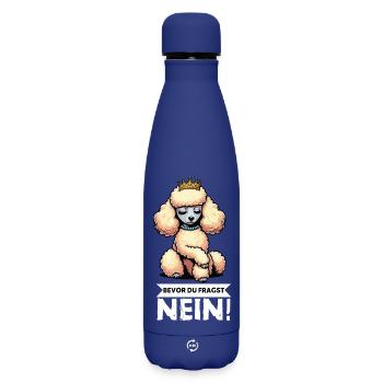 Bevor Du Fragst Pudel Pudelbesitzer Pudelhund  - Matte Thermosflasche 500 ml - Dunkelblau  - Vorne