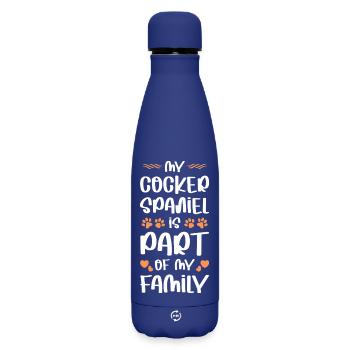 Mon Cocker Spaniel fait partie de la famille - Bouteille isotherme SOFT TOUCH 500 ml - bleu foncé  - Devant