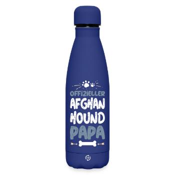 Papa chien officiel - Bouteille isotherme SOFT TOUCH 500 ml - bleu foncé  - Devant
