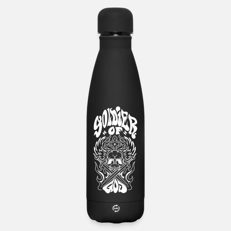 Soldat Gottes - Matte Thermosflasche 500 ml - Schwarz