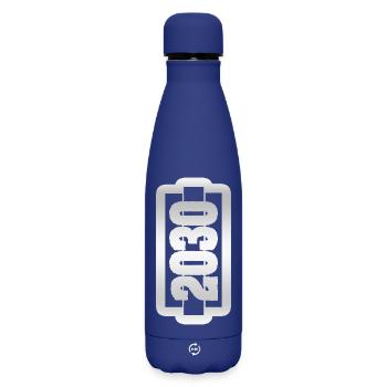2030 - Matte Insulated Water Bottle 500 ml - dark blue  - Front