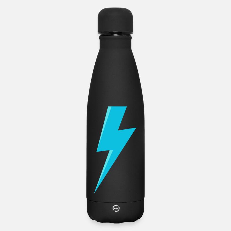 Blue Lightning - Matte Insulated Water Bottle 500 ml - black