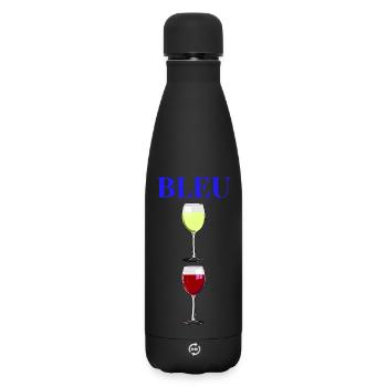 BLUE, WHITE, RED! (wine) - Matte Insulated Water Bottle 500 ml - black - Front