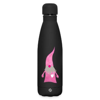 Wichtel Flausch Weihnachten Zwerg Herz Bart Mütze - Matte Thermosflasche 500 ml - Schwarz - Vorne