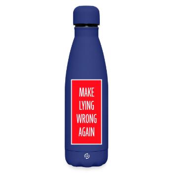 Make Lying Wrong Again Political Statement Shirt - Matte Insulated Water Bottle 500 ml - dark blue  - Front