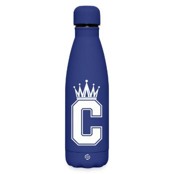Buchstabe C - Matte Thermosflasche 500 ml - Dunkelblau  - Vorne