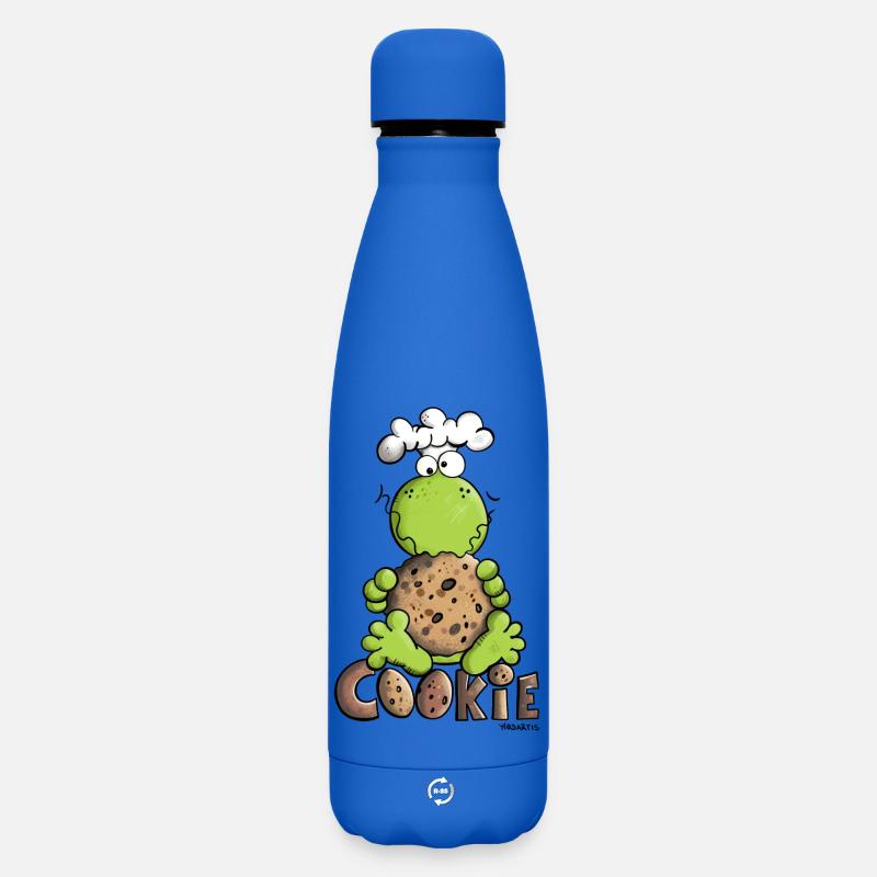 Grenouille avec biscuit - Bouteille isotherme SOFT TOUCH 500 ml - bleu roi