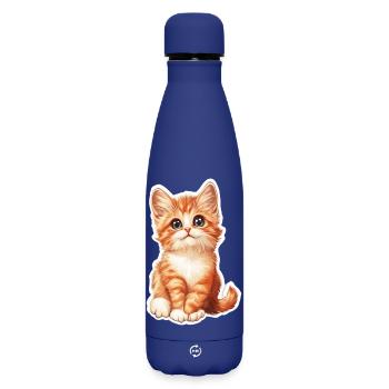 Süsse Katze Kätzchen - Matte Thermosflasche 500 ml - Dunkelblau  - Vorne
