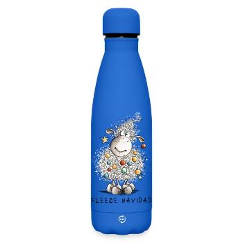Fleece Navidad Weihnachtsschaf Cartoon Schaf - Matte Thermosflasche 500 ml - Königsblau - Vorne