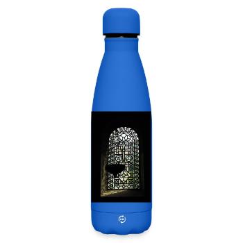 Stained Glass Window Silhouette - Matte Insulated Water Bottle 500 ml - royal blue - Front