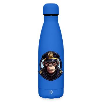 Police des singes - Bouteille isotherme SOFT TOUCH 500 ml - bleu roi - Devant