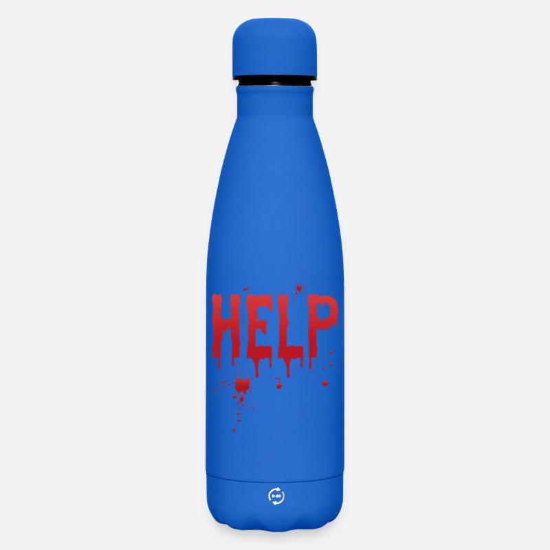 Hilfe - Matte Thermosflasche 500 ml - Königsblau
