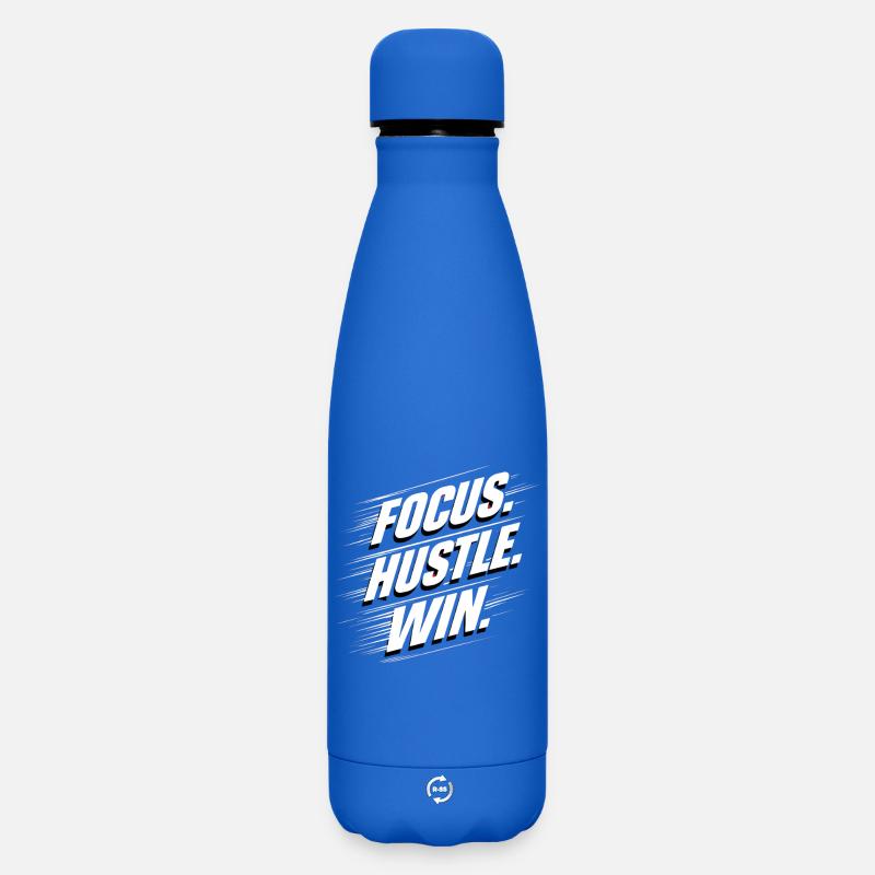 Focus Hustle Win-Grafik - Matte Thermosflasche 500 ml - Königsblau