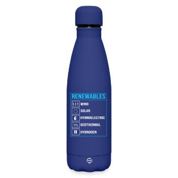 Solarzellen Sonnenenergie Erneuerbare Energien - Matte Thermosflasche 500 ml - Dunkelblau  - Vorne