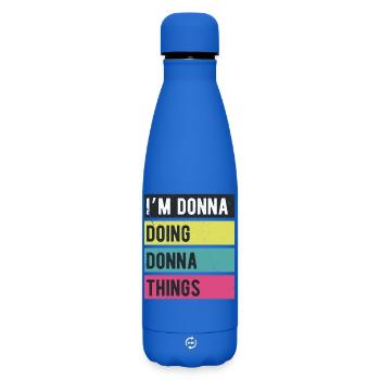 Ich bin Donna, die Donna-Dinge in Retro-Farben macht - Matte Thermosflasche 500 ml - Königsblau - Vorne