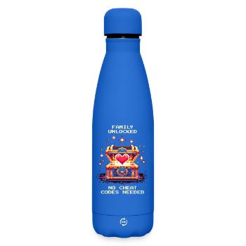 Family Unlocked Without Cheats | Patchwork - Matte Insulated Water Bottle 500 ml - royal blue - Front