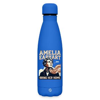 Amelia Earhart – Bring sie nach Hause - Matte Thermosflasche 500 ml - Königsblau - Vorne