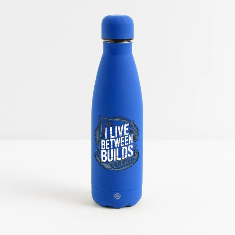 Game Developer I Live Between Builds Game Coder Matte Thermosflasche 500 ml