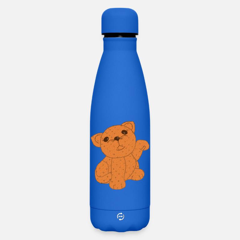 Orange Winkekatze - Matte Thermosflasche 500 ml - Königsblau